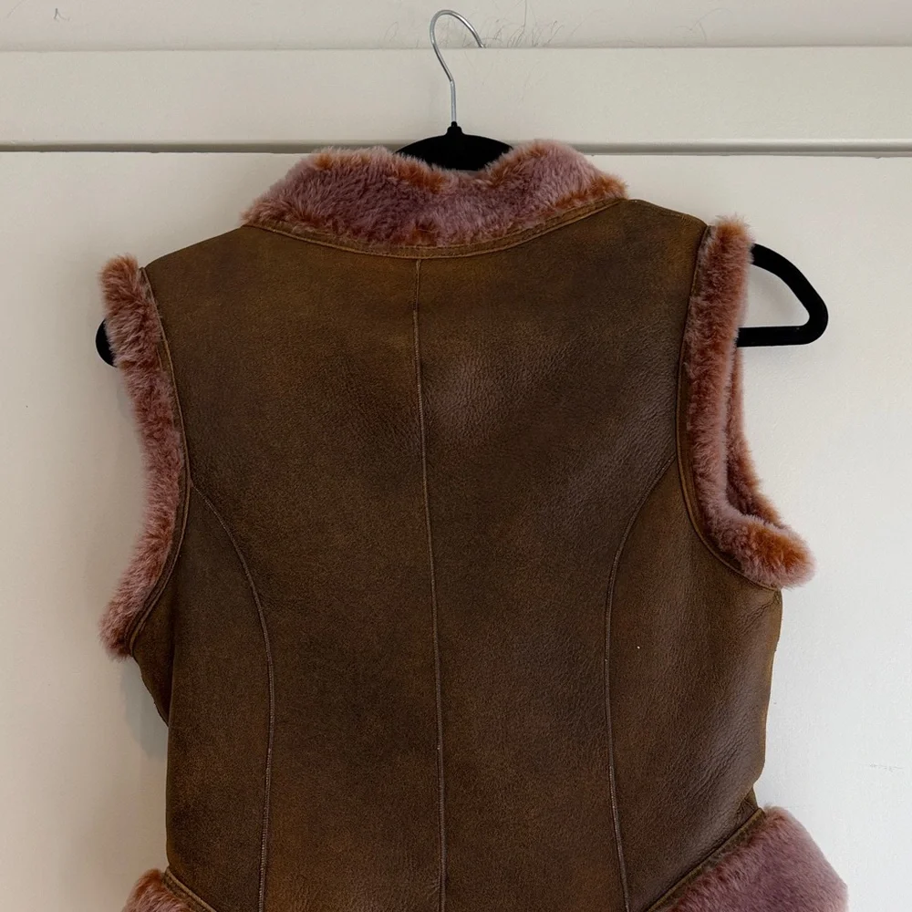 Jean Paul Gaultier Brown Suede Vest with Mauve Trim - Picture 7 of 8